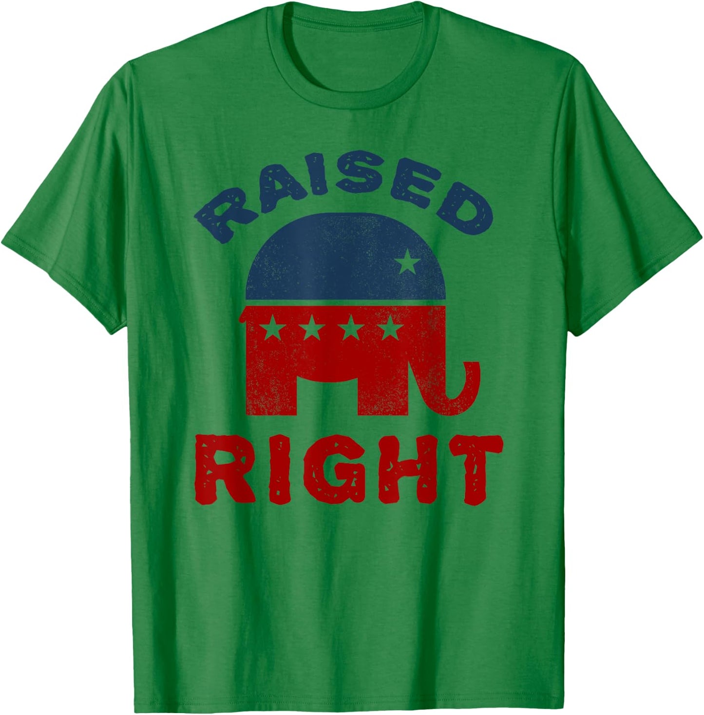 Raised Right Republican Shirt Conservative Elephant T-Shirt - T-Shirt | Irish Green