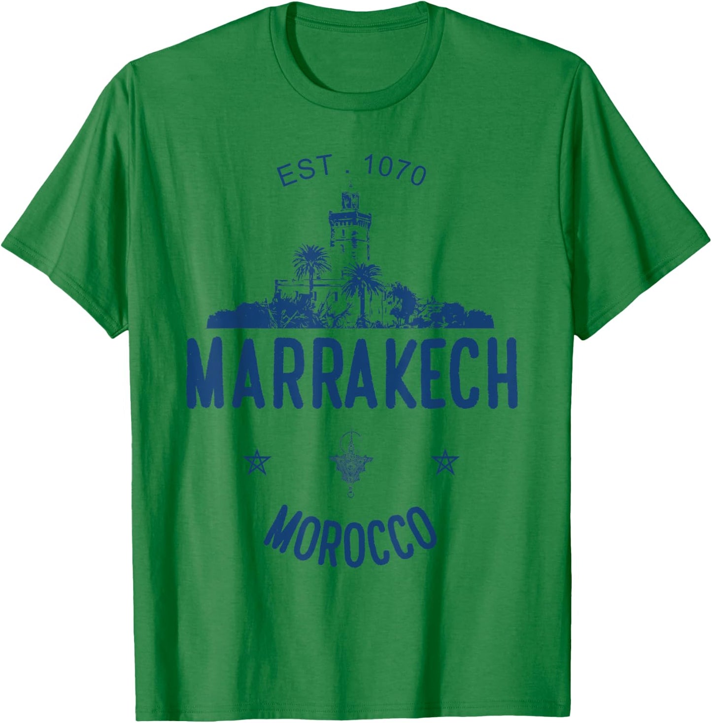 Marrakesh Morocco Jemaa El Fna Marrakech Travel T-Shirt - T-Shirt | Irish Green