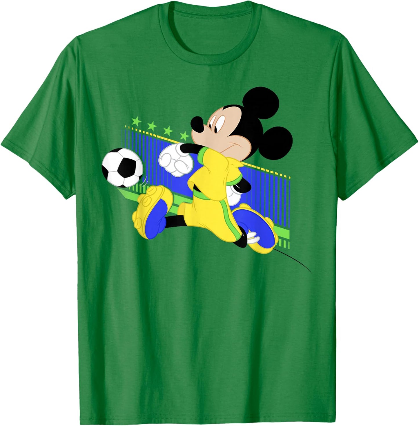 Disney Mickey And Friends Mickey Mouse Brazil Soccer T-Shirt - T-Shirt | Irish Green