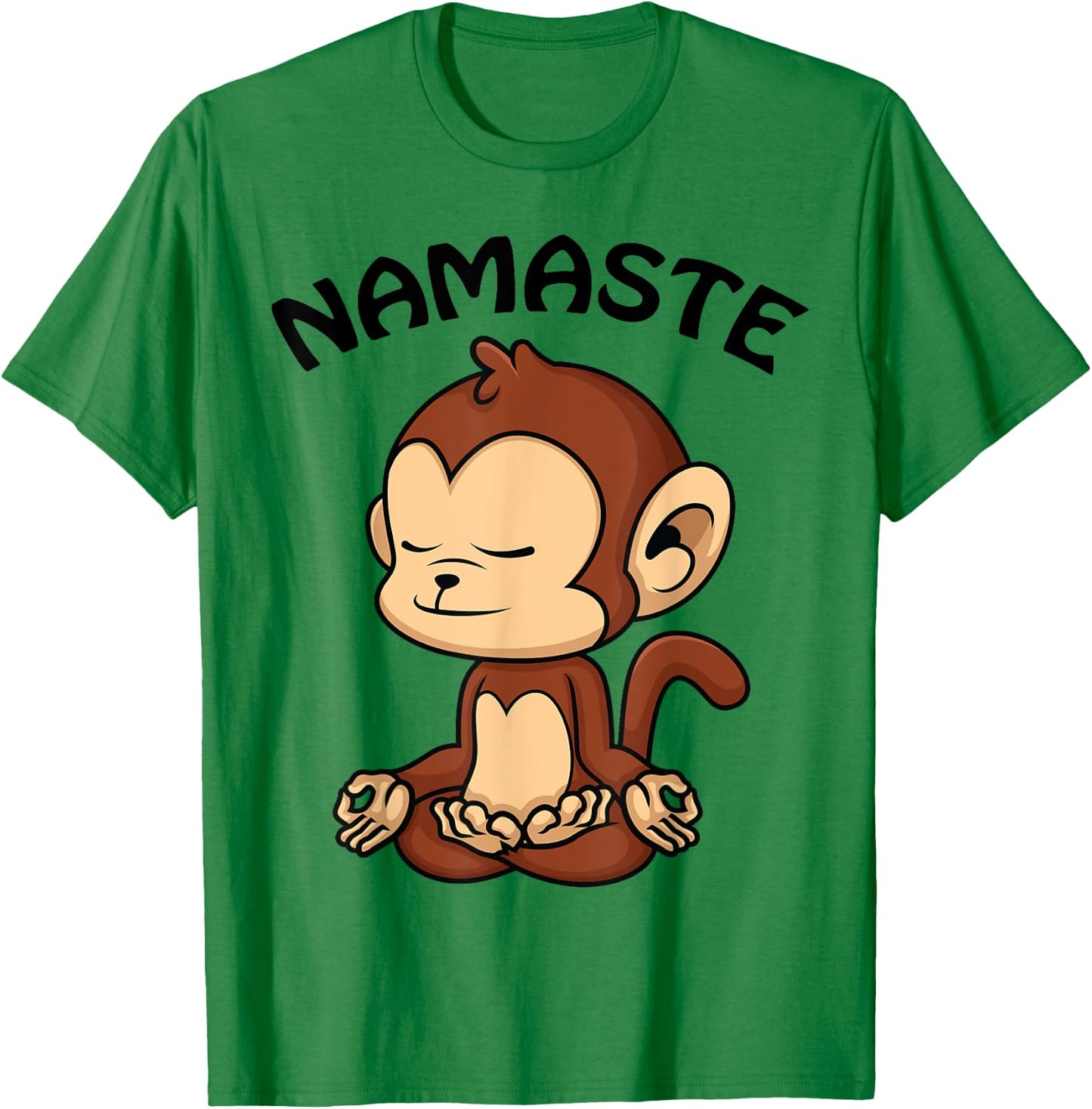 Monkey Yoga Shirt Cute Monkey Lovers Gift Funny Namaste Yoga T-Shirt - T-Shirt | Irish Green