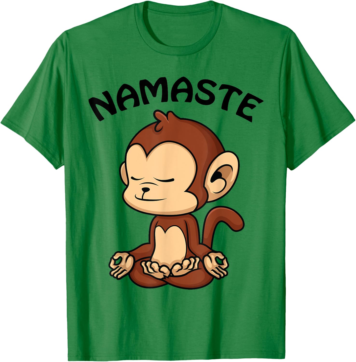 Monkey Yoga Shirt Cute Monkey Lovers Gift Funny Namaste Yoga T-Shirt - T-Shirt | Irish Green