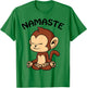 Monkey Yoga Shirt Cute Monkey Lovers Gift Funny Namaste Yoga T-Shirt - T-Shirt | Irish Green