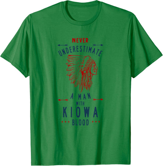 Kiowa Native American Indian Man Never Underestimate T-Shirt - T-Shirt | Irish Green