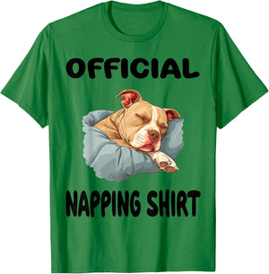 Pittie Pitbull Terrier Dog Pajama Nightgown Official Napping Women Kids T-Shirt - T-Shirt | Irish Green