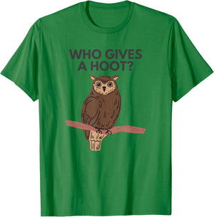 Who Gives a Hoot? Funny Owl Meme T-Shirt - T-Shirt | Irish Green