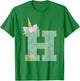 Initial Letter H Unicorn Monogram for Girls Unicorn Birthday T-Shirt - T-Shirt | Irish Green