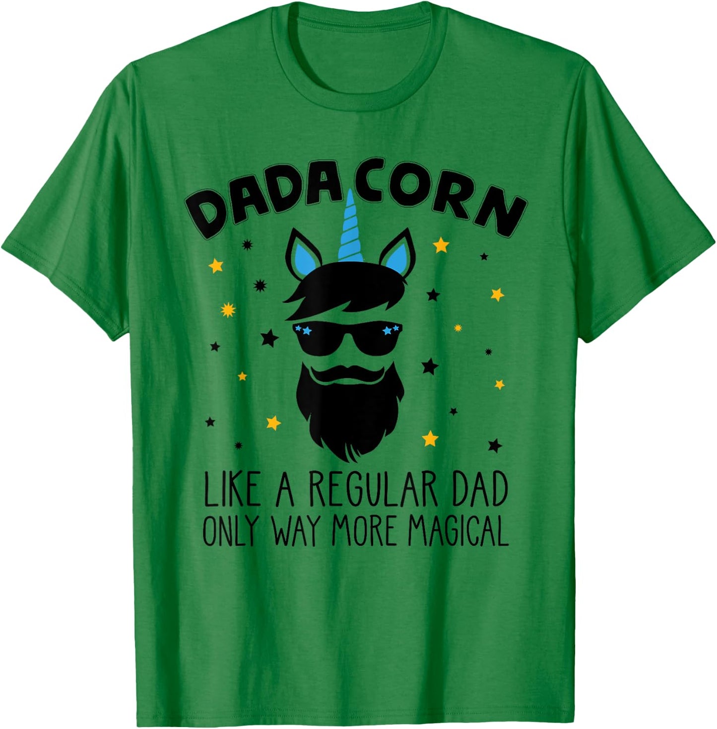 Dadacorn Gift Father's Day Daddy Beard Graphic Dad Unicorn T-Shirt - T-Shirt | Irish Green