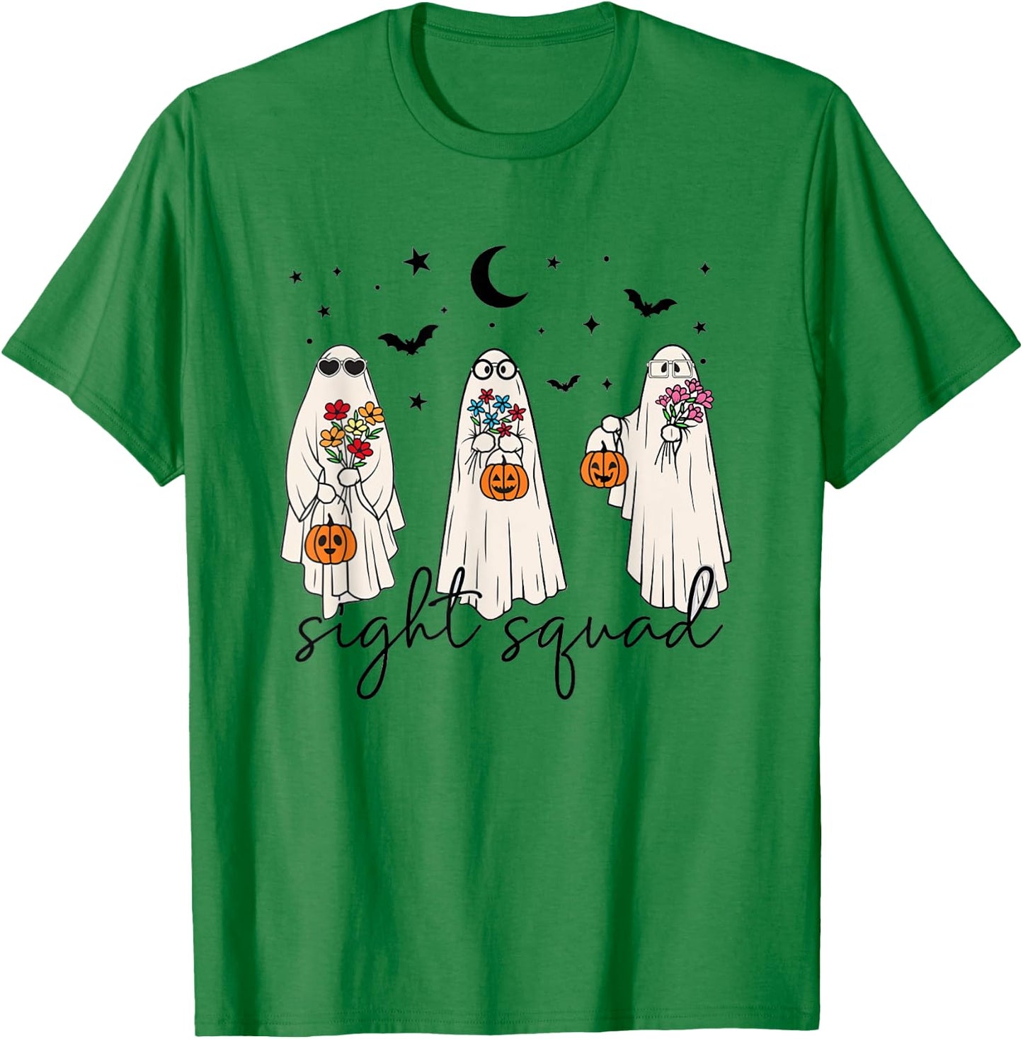 Optometry Halloween Cute Ghosts Sight Squad Ophthalmologist T-Shirt - T-Shirt | Irish Green