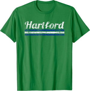 Hartford Connecticut Retro Vintage Weathered Throwback T-Shirt - T-Shirt | Irish Green
