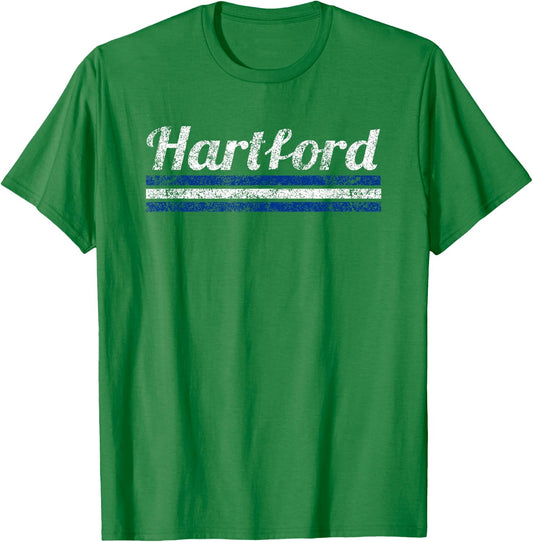 Hartford Connecticut Retro Vintage Weathered Throwback T-Shirt - T-Shirt | Irish Green