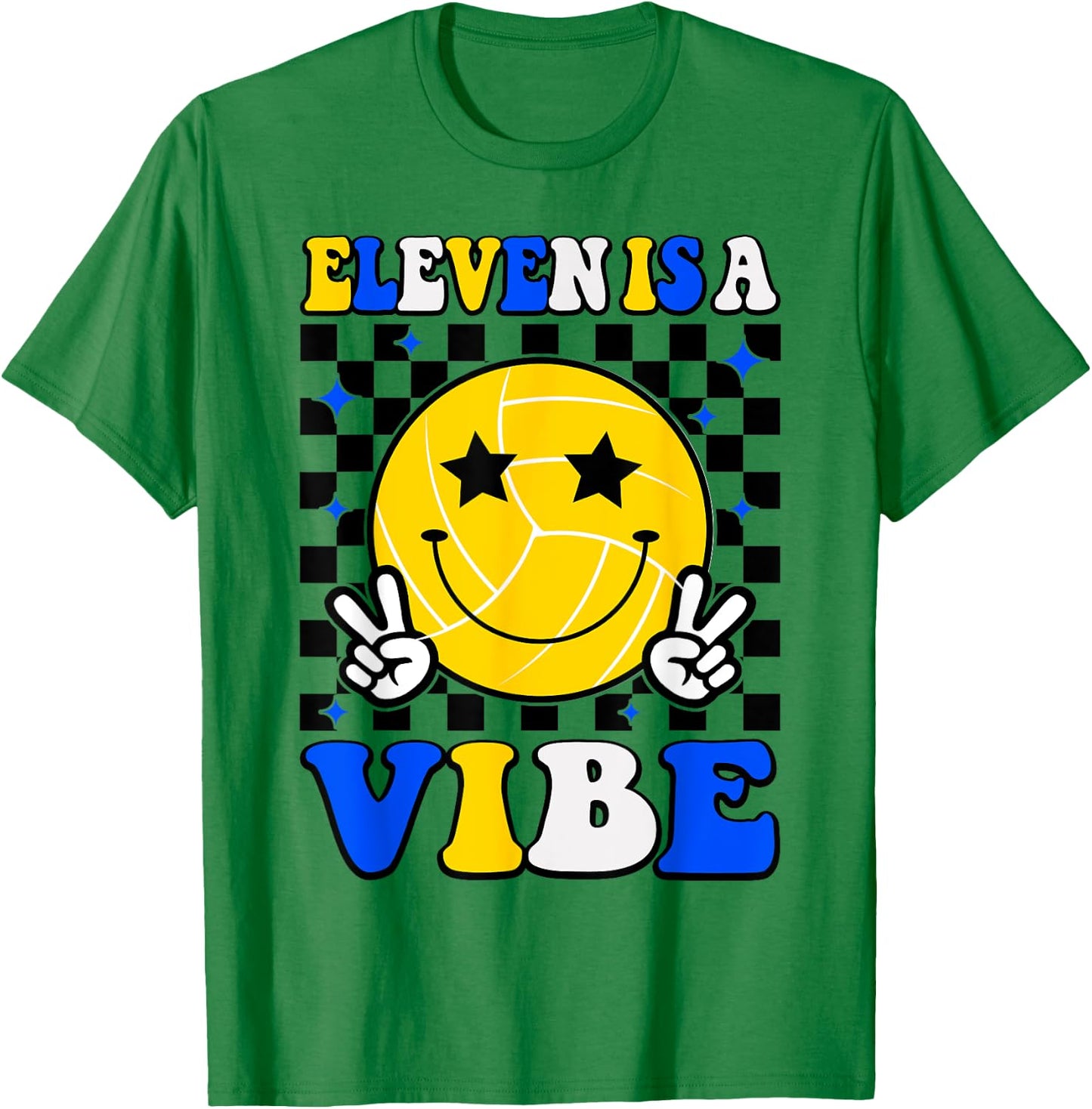 Eleven Is A Vibe 11th Birthday Volleyball 11 Years Old Girls T-Shirt - T-Shirt | Irish Green