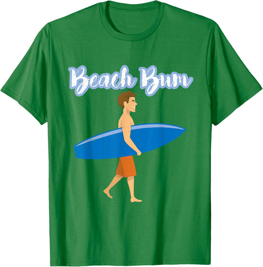 Summer Vacation Beach Bum Love Ocean Surfer Boy Surfing T-Shirt - T-Shirt | Irish Green