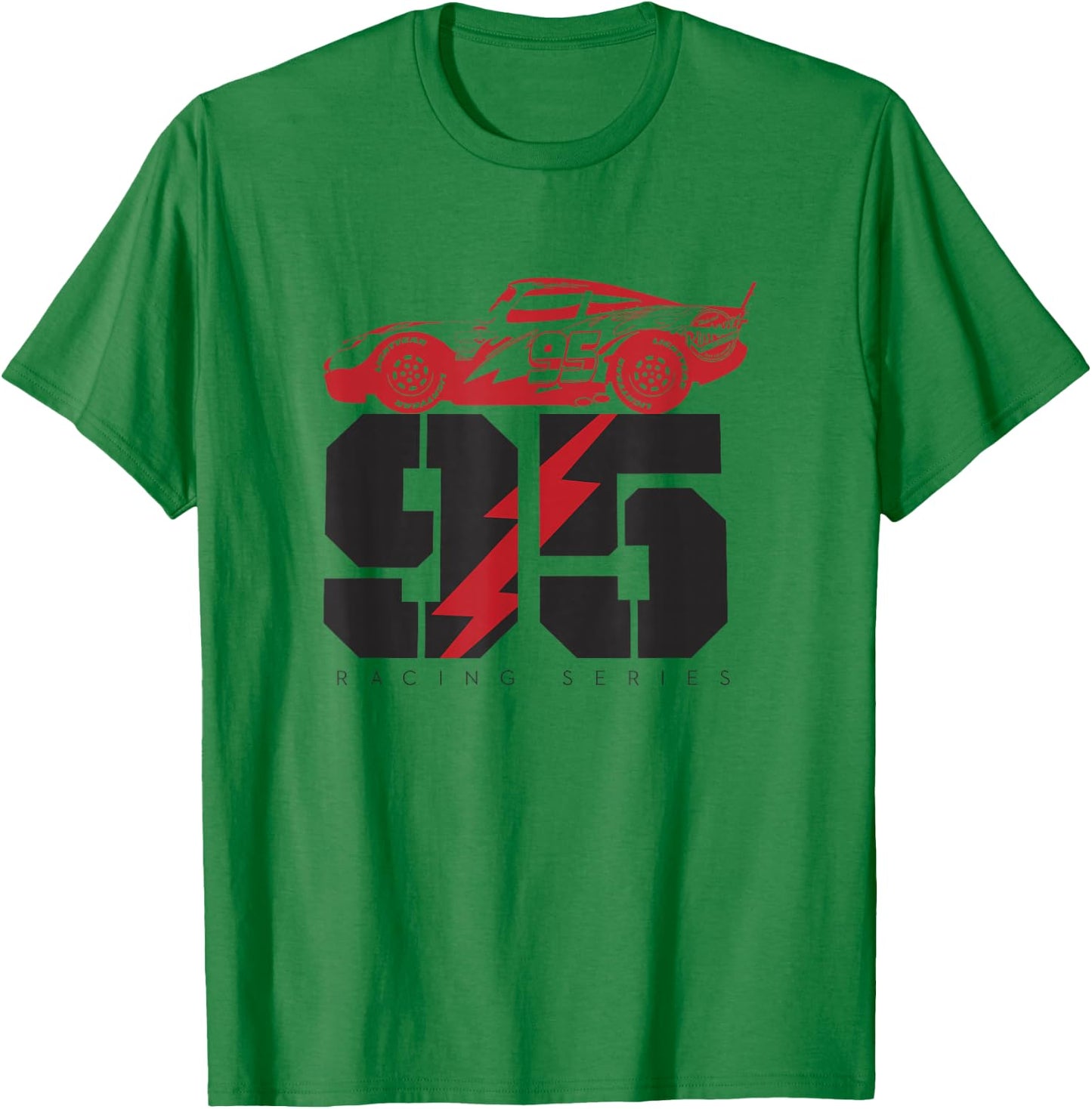 Disney Pixar Cars 95 Racing Series Lightning McQueen Retro T-Shirt - T-Shirt | Irish Green