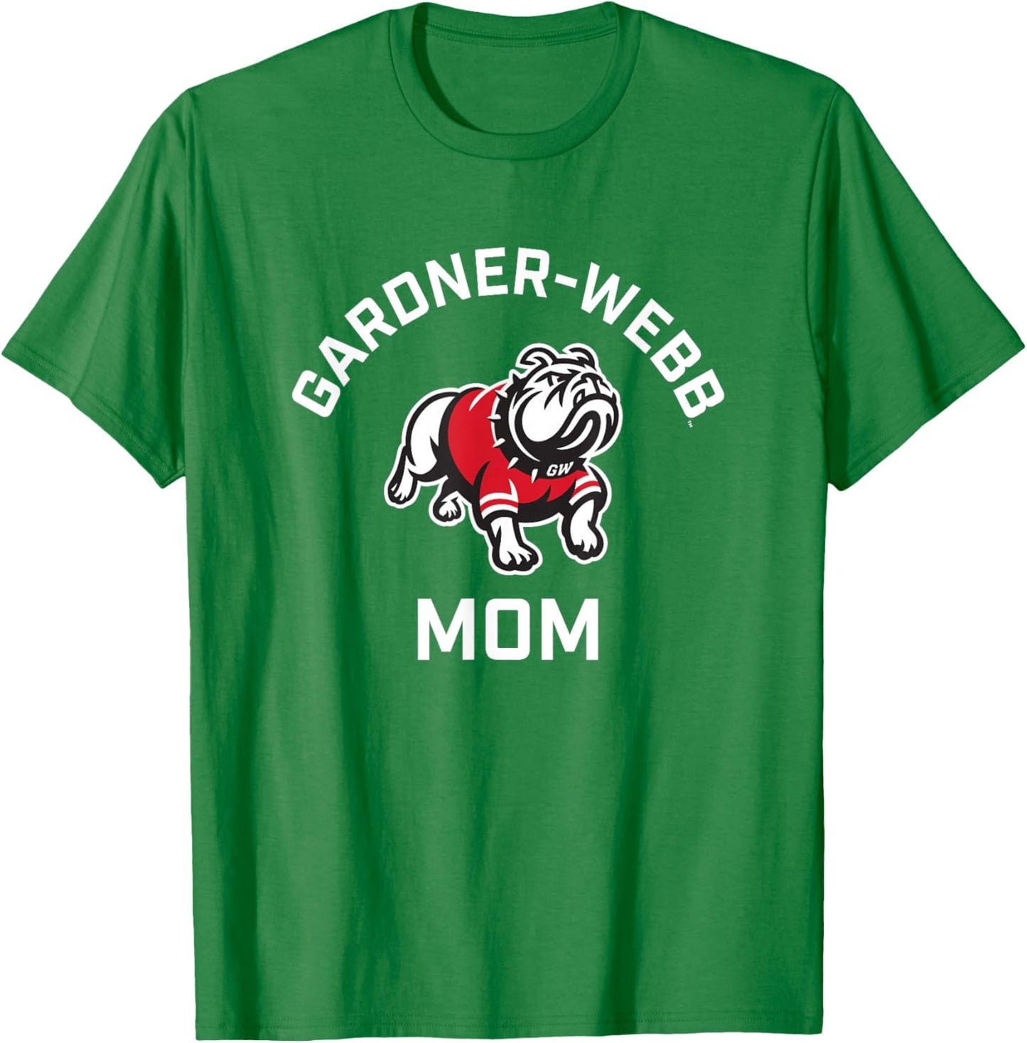 Gardner-Webb University GWU Bulldogs Arched Mom T-Shirt - T-Shirt | Irish Green