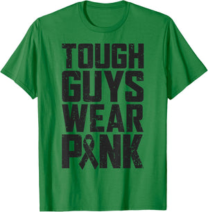 Tough Guys Wear Pink Breast Cancer Awareness Men Boys Gifts T-Shirt - T-Shirt | Irish Green