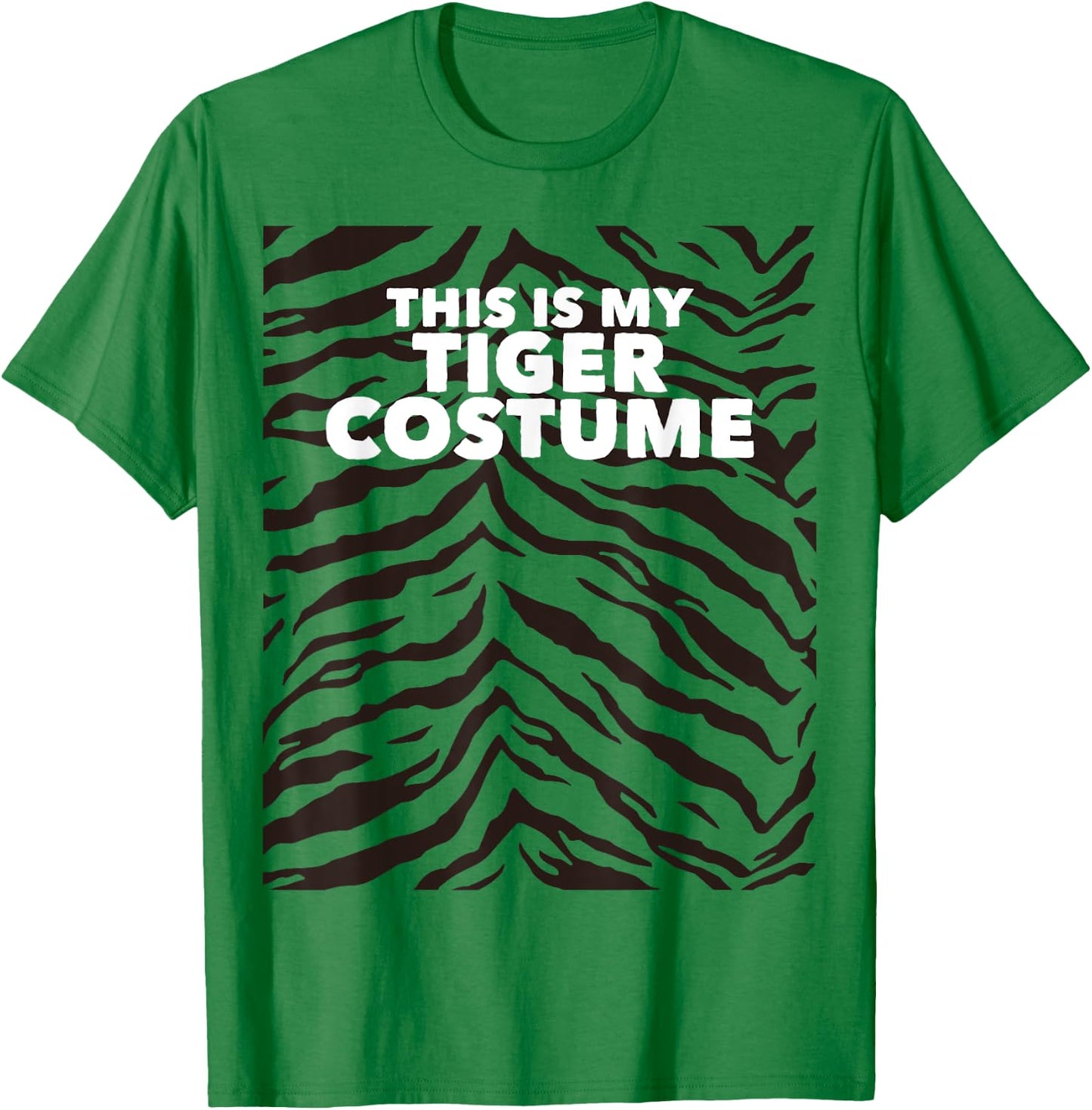 Tiger Simple Halloween This is My Tiger Costume Animal Print T-Shirt - T-Shirt | Irish Green