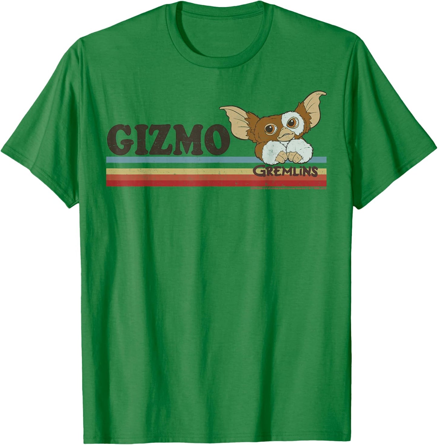 Gremlins Gizmo Retro Stripes Small T-Shirt - T-Shirt | Irish Green