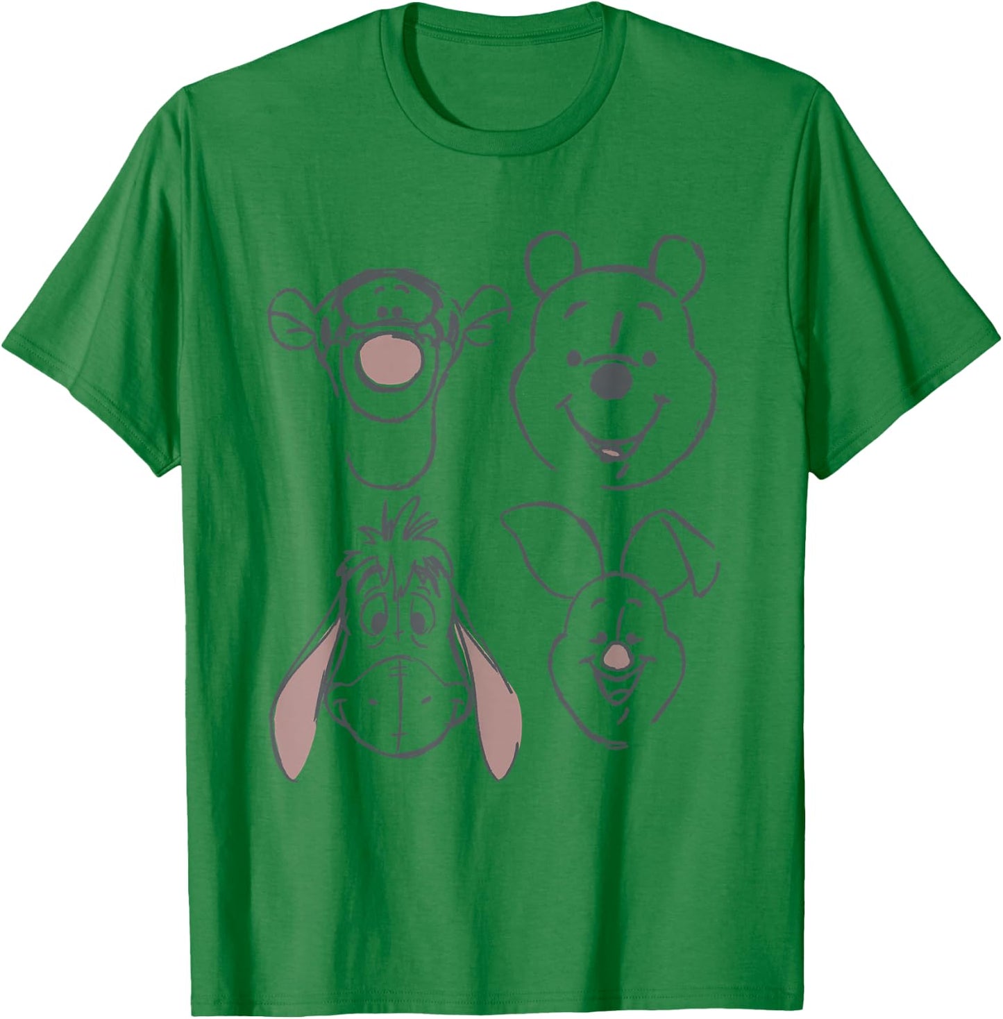 Disney Winnie The Pooh and Friends Sketch T-Shirt - T-Shirt | Irish Green