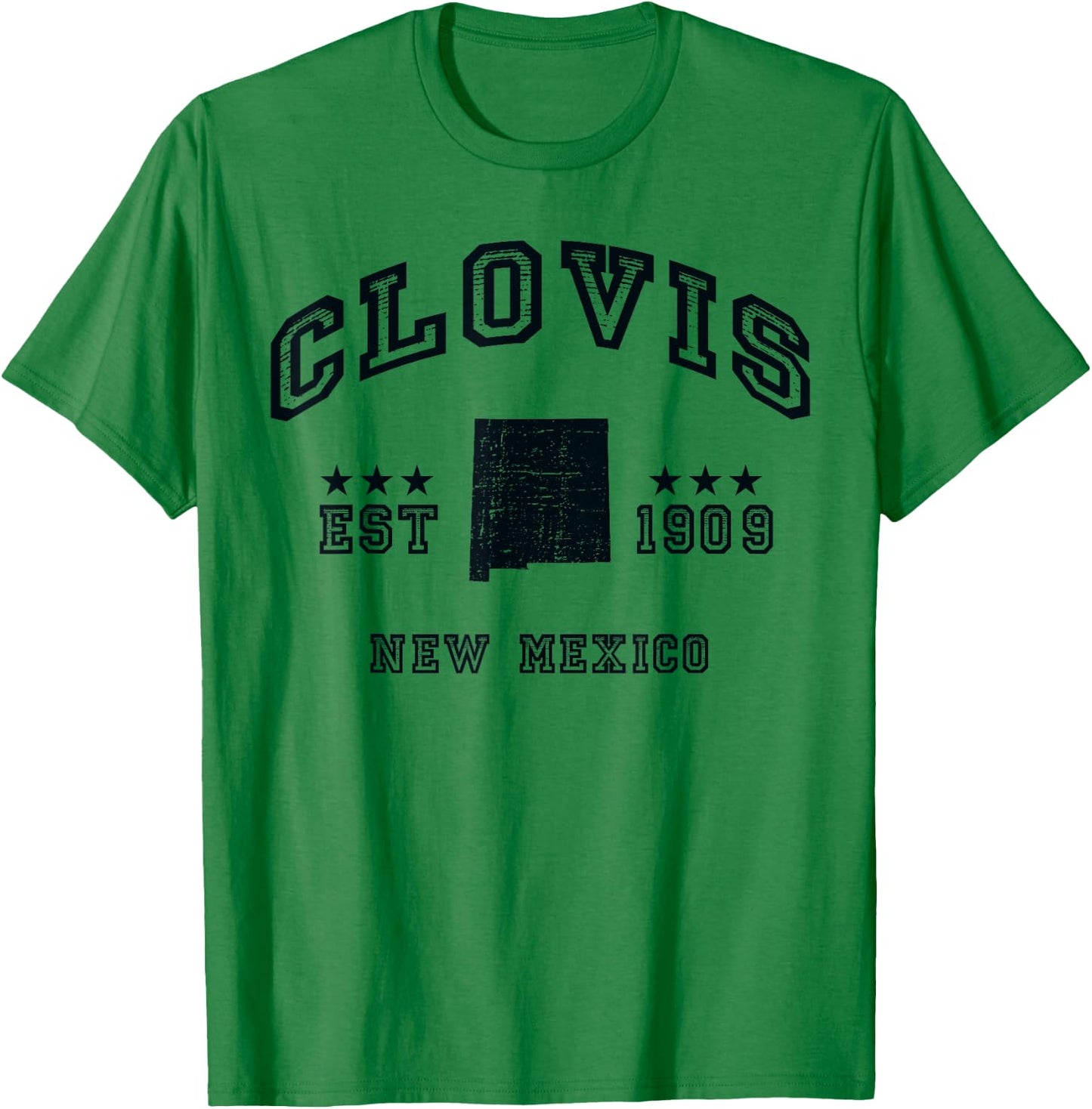 Retro Clovis New Mexico NM Souvenir Sport Throwback T-Shirt - T-Shirt | Irish Green