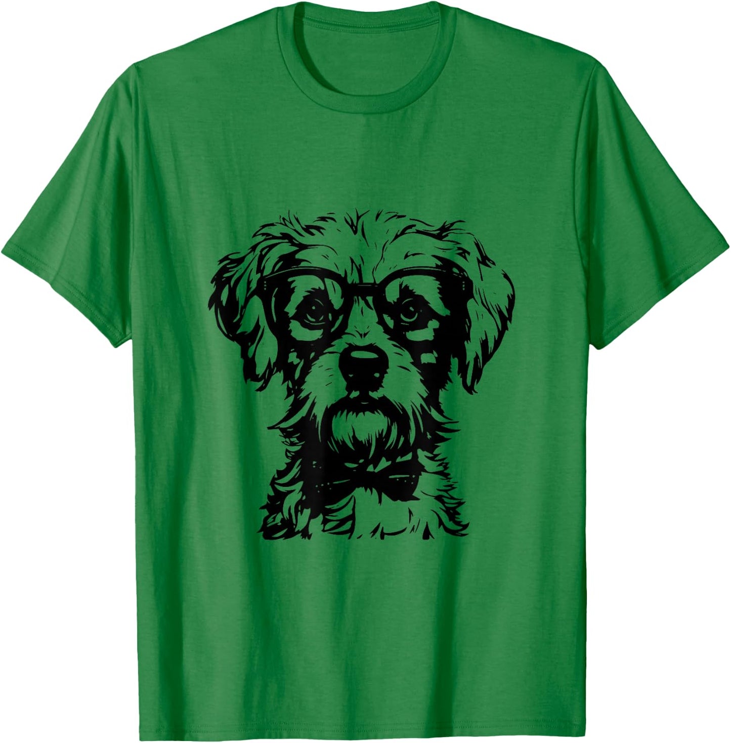 Funny Goldendoodle Havanese Dog With Glasses Graphic T-Shirt - T-Shirt | Irish Green