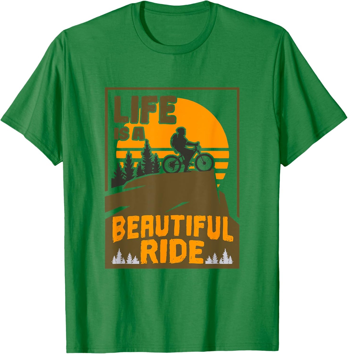 Life Is a Beautiful Ride Men Women Biking Lovers Cyclists T-Shirt - T-Shirt | Irish Green