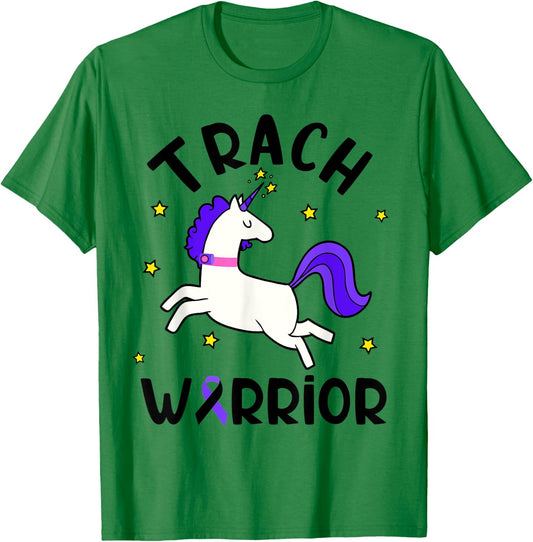 Trach Warrior Tracheostomy Awareness Unicorn T-Shirt - T-Shirt | Irish Green