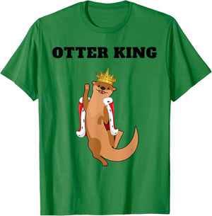 Otter King | Boys Otter Lover Design | Otter T-Shirt - T-Shirt | Irish Green