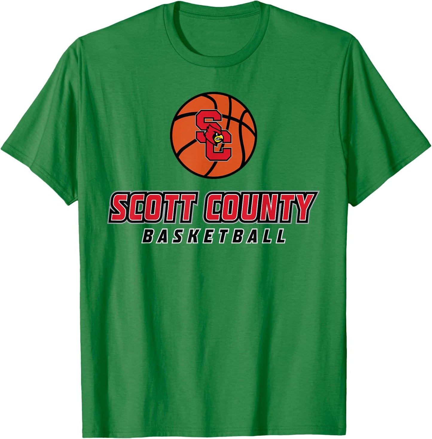 Scott County High School Cardinals Basketball T-Shirt - T-Shirt | Irish Green