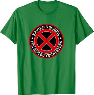 Marvel X-Men Xavier's School For Gifted Youngsters Logo V2 T-Shirt - T-Shirt | Irish Green