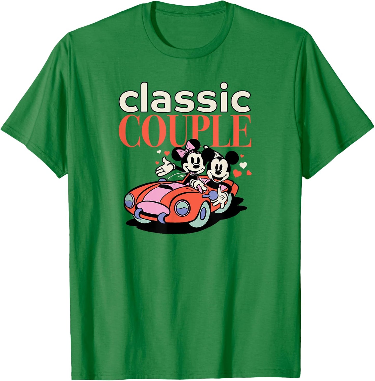 Amazon Essentials Mickey and Minnie Valentine's Day Classic Couple T-Shirt - T-Shirt | Irish Green