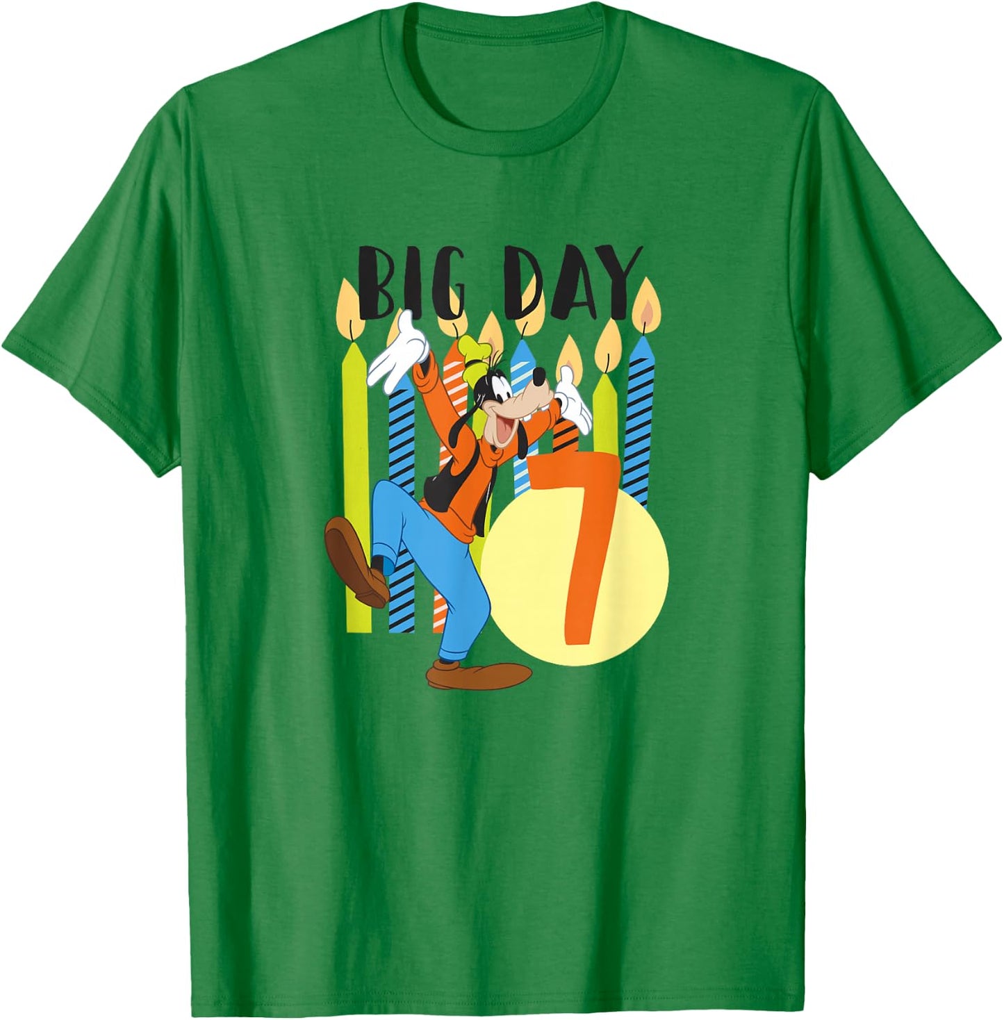 Disney Goofy Birthday Big Day 7 Years Old T-Shirt - T-Shirt | Irish Green