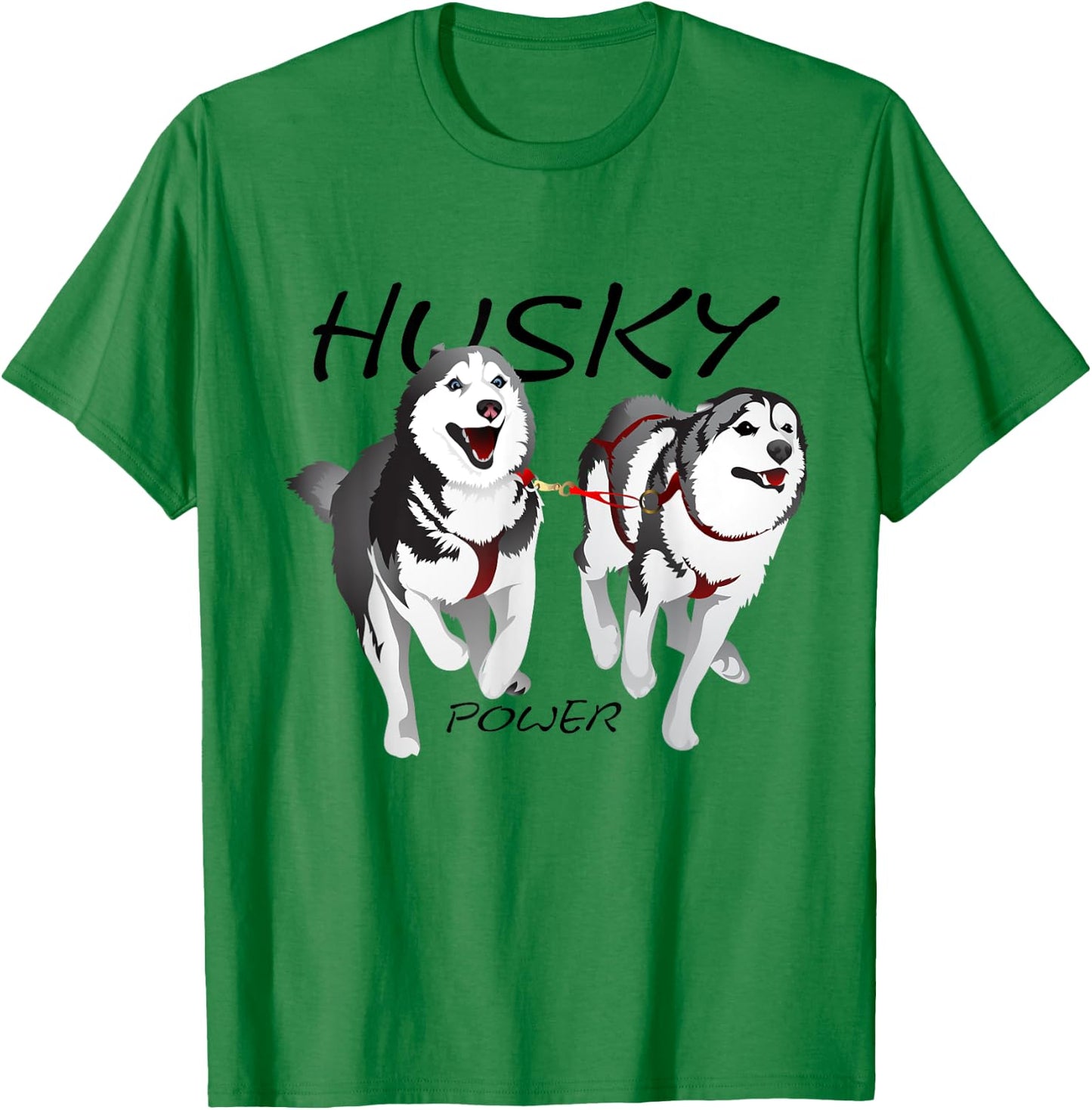 Husky Power Awesome Cute Husky Dog Men Women Girls Kids T-Shirt - T-Shirt | Irish Green