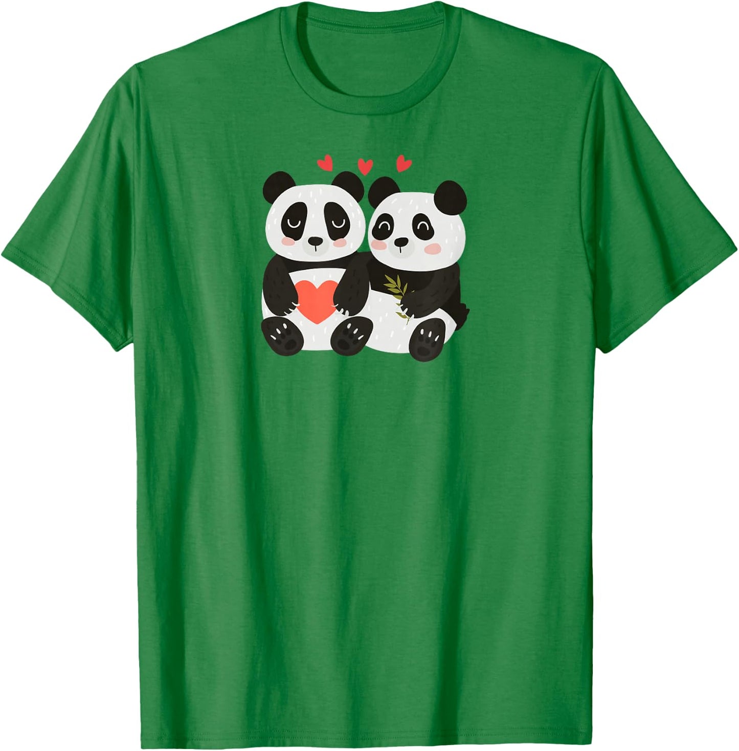 Panda Couples Gift Wedding Anniversary Valentine's Day Him Her T-Shirt - T-Shirt | Irish Green