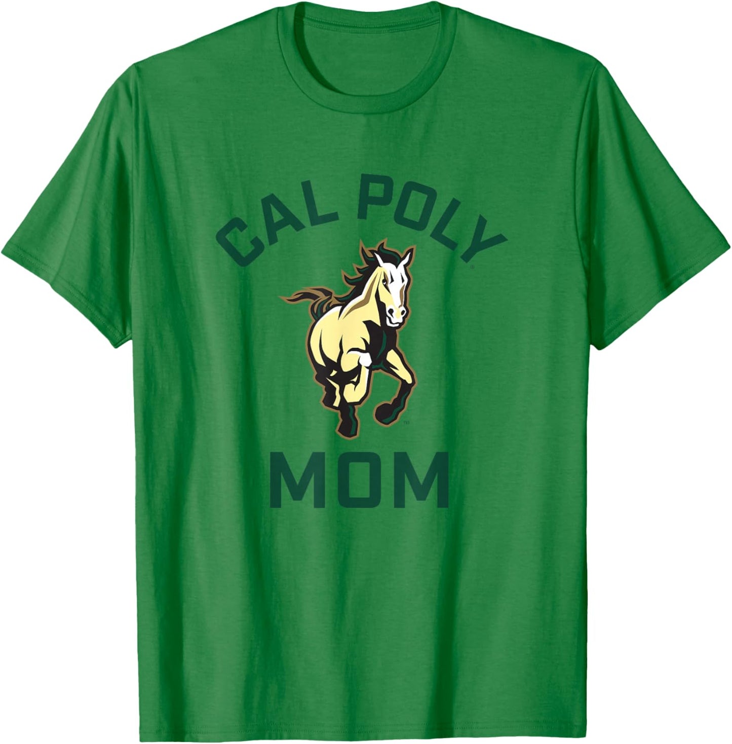 Cal Poly Mustangs Arched Mom T-Shirt - T-Shirt | Irish Green