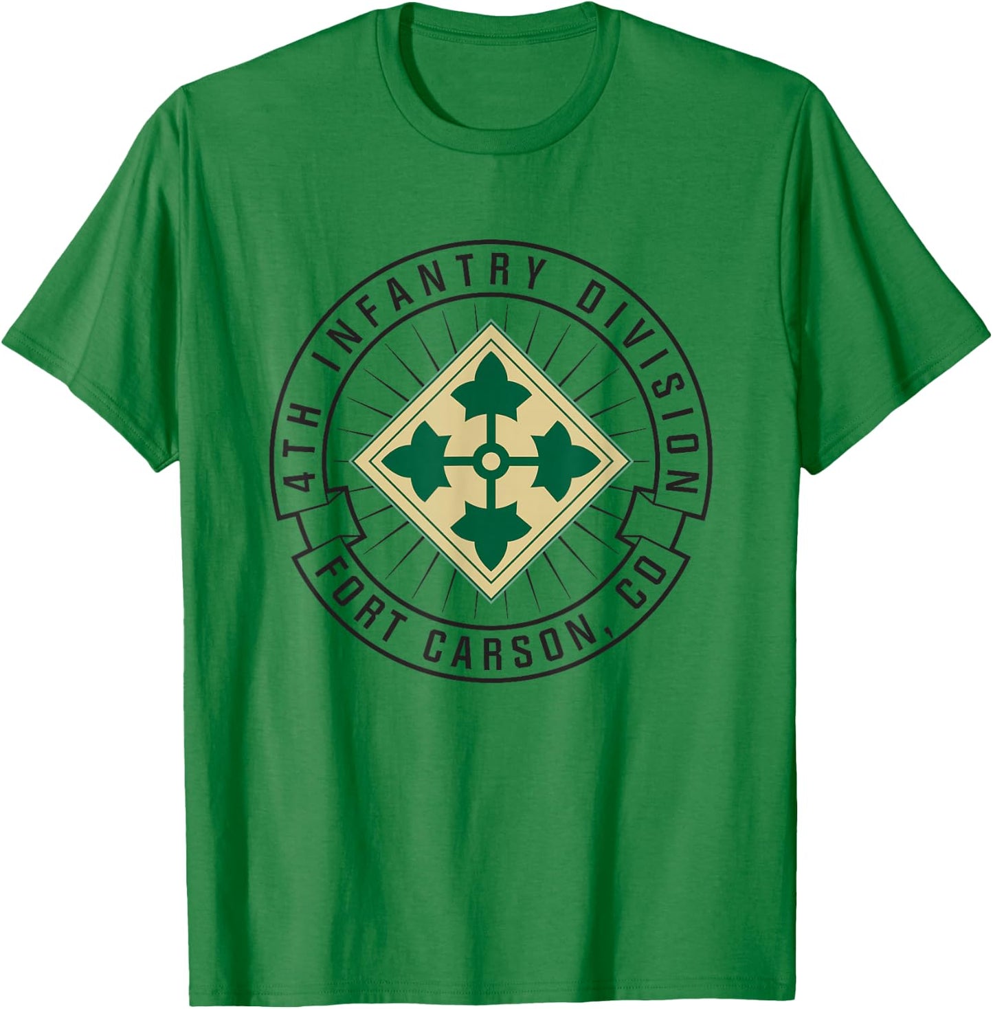 Fort Carson United States Army 4th Infantry Division T-Shirt - T-Shirt | Irish Green