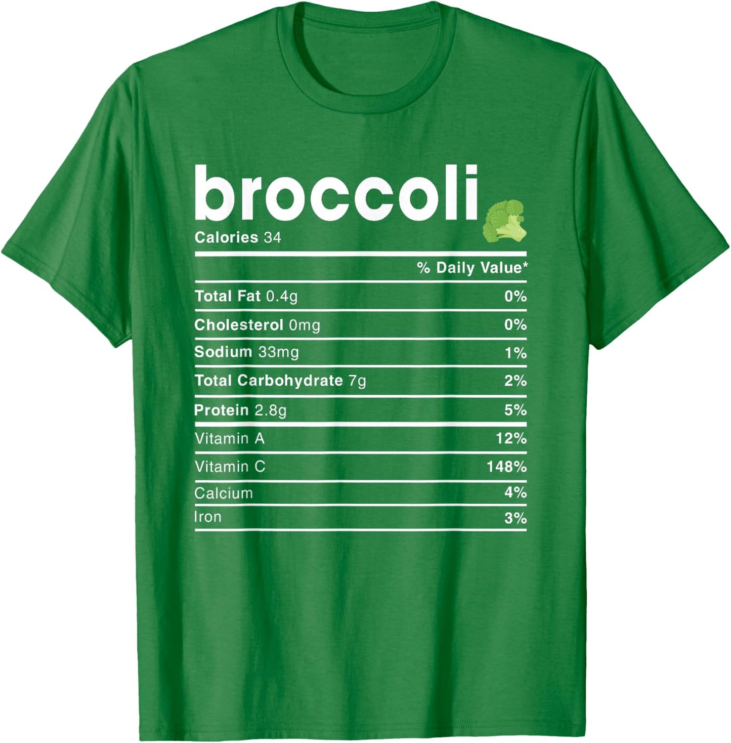Broccoli Nutrition Facts T-Shirt - T-Shirt | Irish Green