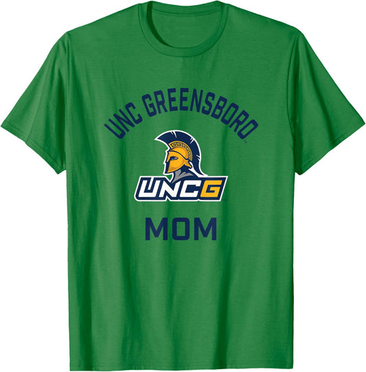 UNC Greensboro UNCG Spartans Arched Mom T-Shirt - T-Shirt | Irish Green