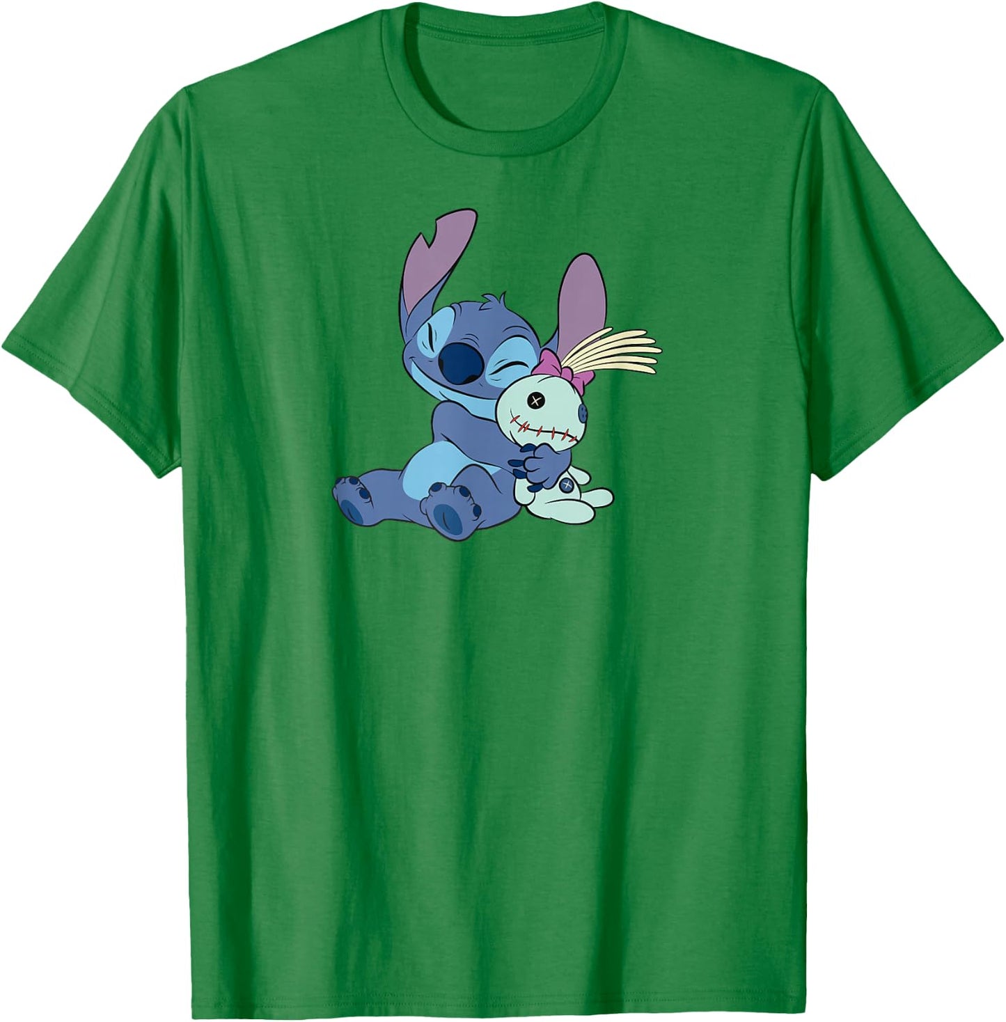 Disney Lilo & Stitch Cute Stitch And Scrump Big Hug Portrait T-Shirt - T-Shirt | Irish Green