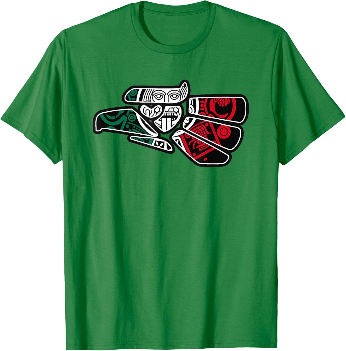 Hecho En Mexico Aztec Calendar Mexican Eagle T-Shirt - T-Shirt | Irish Green