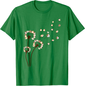 Flower Guinea Pig Dandelion Funny Animal Lovers Cute T-Shirt - T-Shirt | Irish Green