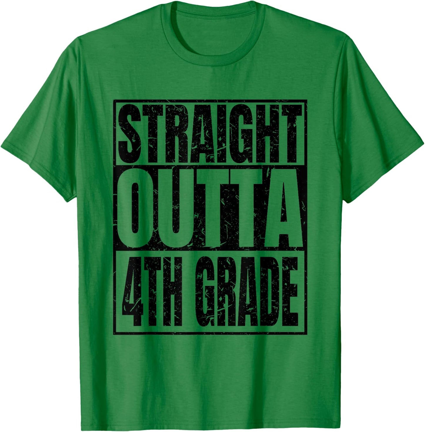 Straight Outta 4th Grade Graduation 2025 Degree Class Gifts T-Shirt - T-Shirt | Irish Green