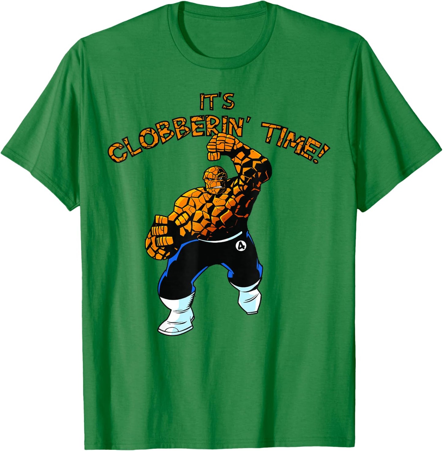 Marvel Fantastic Four The Thing Clobberin' Time Action Shot T-Shirt - T-Shirt | Irish Green