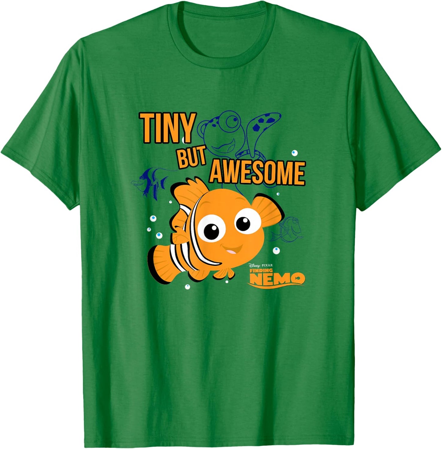 Disney Pixar Finding Nemo Tiny But Awesome Big Chest Logo T-Shirt - T-Shirt | Irish Green