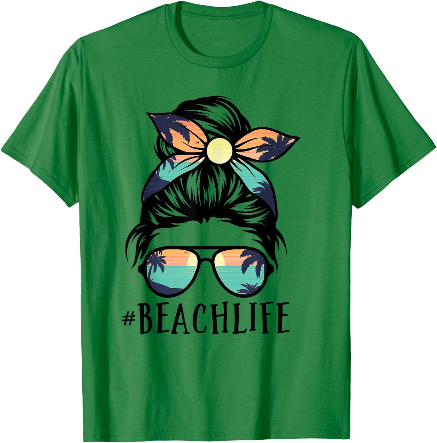 Beach Life Shirts Messy Bun Summer Hawaiian Hawaii T-Shirt - T-Shirt | Irish Green
