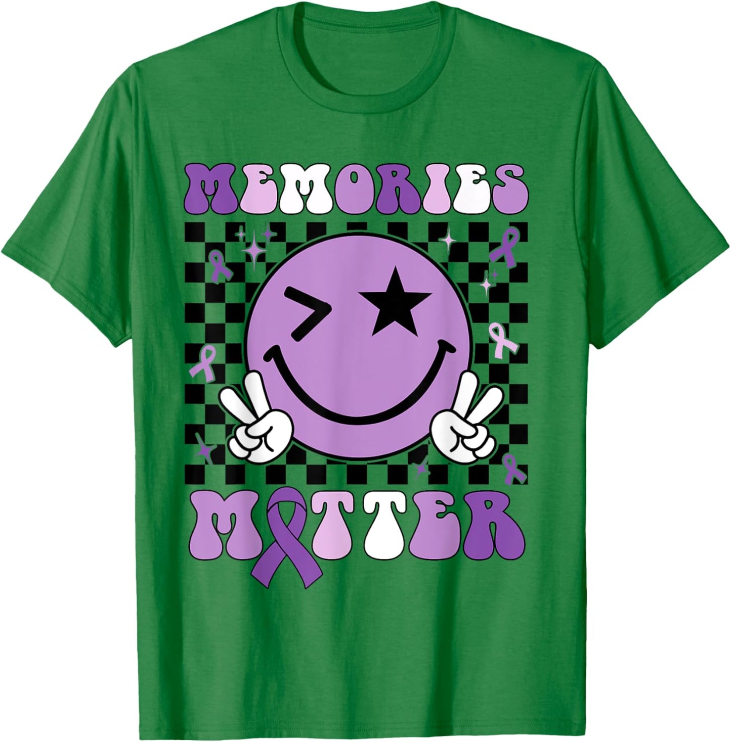 Memories Matter ALZ Purple Funny Meme Alzheimer's Awareness T-Shirt - T-Shirt | Irish Green