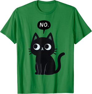 Cat Says No Funny Black Cat T-Shirt - T-Shirt | Irish Green