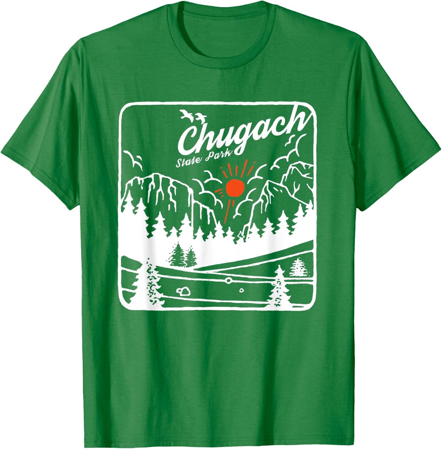 Chugach State Park Alaska Modern Cool AK T-Shirt - T-Shirt | Irish Green
