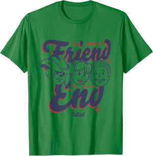 Fallout TV Series Friend for The End Three Character Faces T-Shirt - T-Shirt | Irish Green