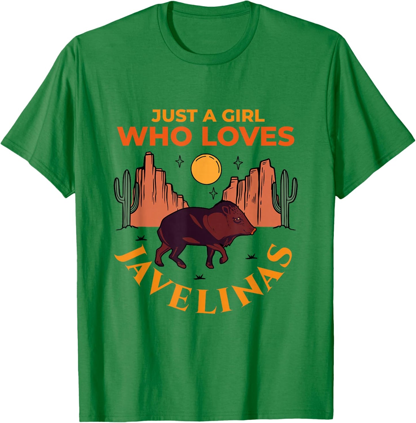 Just A Girl Who Loves Javelinas Desert Animal Lover T-Shirt - T-Shirt | Irish Green