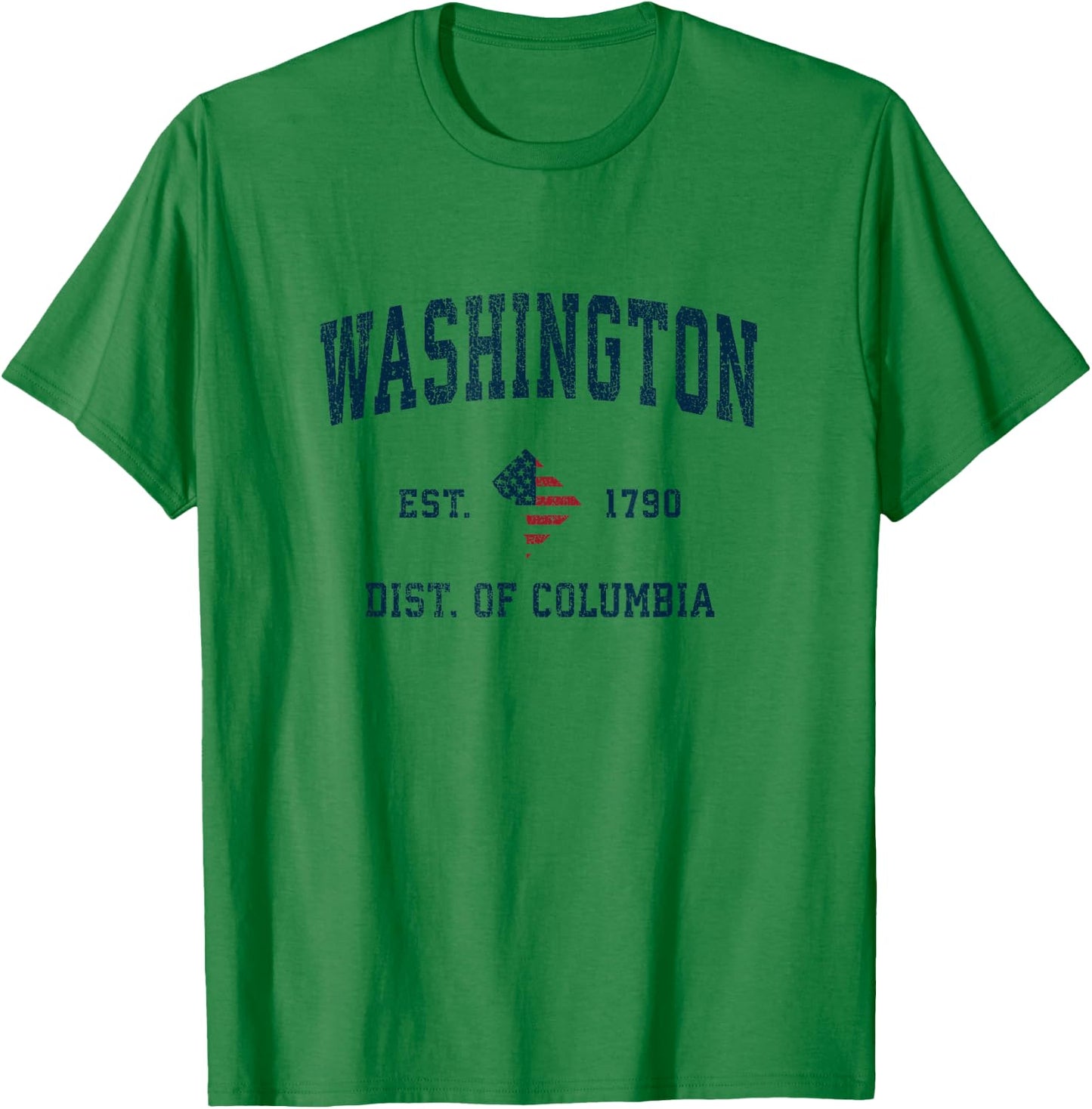 Washington DC Vintage American Flag USA Sports Design T-Shirt - T-Shirt | Irish Green